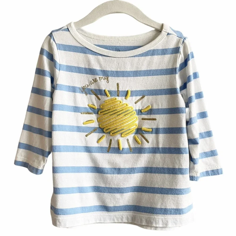 Gap Striped Embroidered Sunshine Tee